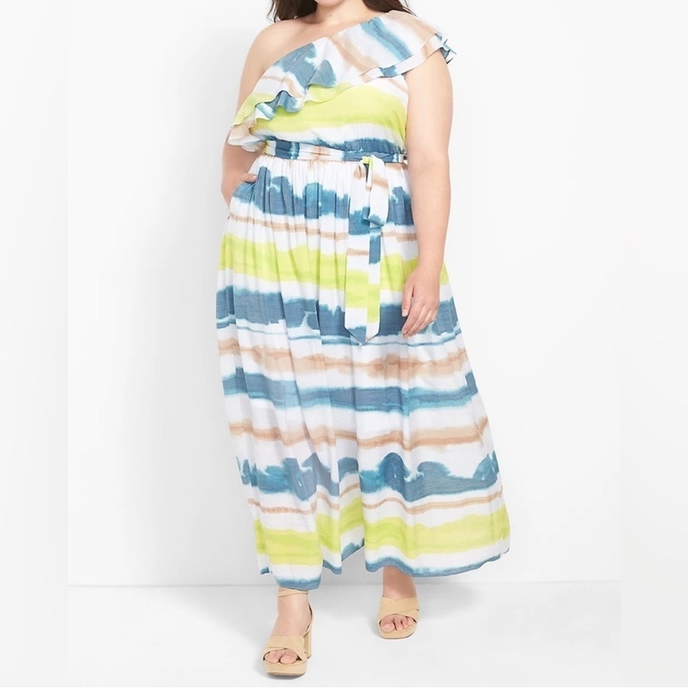 Lane Bryant “Brand New” Blue One Shoulder Sundress Resort Wear